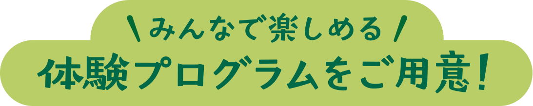 みんなで楽しめる体験プログラムをご用意！